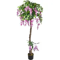 Decovego Kunstmatige Plant Wisteria Chinese Blauweregen Decoratie 1,6m Echt Hout