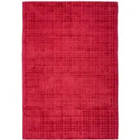 Padiro stijlvol laagpolig vloerkleed 80 x 150 cm - bordeaux - modern effen ontwerp - voor vloerverwarming - van viscose en katoen
