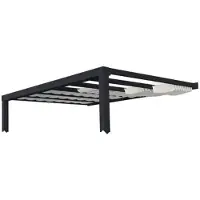 Canopia Palram | Aanleunende Pergola Stockholm Met Dakzonwering Grijs 340x370cm