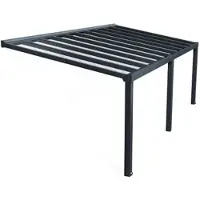 Canopia Palram | Aanleunende Pergola Stockholm Met Dakzonwering Grijs 340x740cm