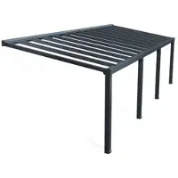 Canopia Palram | Aanleunende Pergola Stockholm Met Dakzonwering Grijs 340x950cm