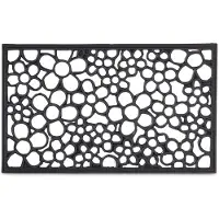 Famanu – Rubber deurmat met leuk patroon, watervast en antislip, voor binnen en buiten, 0,5 x 75 x 45 cm, zwart