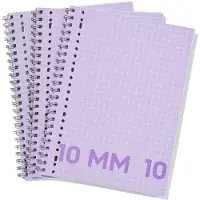 HEMA Collegeblokken Lila A4 Geruit 10mm - 3 Stuks (lila)