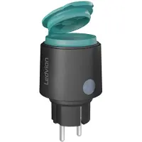 LEDVION - Smart Buitenstekker - 50m Bereik - WiFi Stopcontact Incl. Ingebouwde WiFi Energiemeter - IP44 - Stembediening/ Calex Smart App