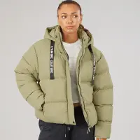 L'amore Couture Dames Celeste Korte Puffer Jas Khaki