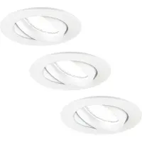 LEDVION - 3X LED Inbouwspot Rio - Wit - Dimbaar - 3W - 6500K - Ø85 mm