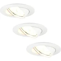 LEDVION - 3X LED Inbouwspot Amsterdam - RVS - Dimbaar - 3W - 2700K - Ø82 mm