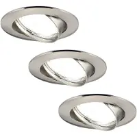 LEDVION - 3X LED Inbouwspot Amsterdam - RVS - Dimbaar - 3W - 4000K - Ø82 mm