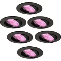 LEDVION - 6X SMART LED Inbouwspot Amsterdam - Zwart - Dimbaar