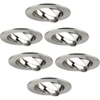 LEDVION - 6X LED Inbouwspot Rio - RVS - Dimbaar - 3W - 6500K - Ø85 mm