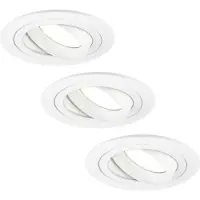 LEDVION - 3X LED Inbouwspot Tokyo - Wit - Dimbaar - 3W - 4000K - Ø92 mm