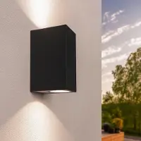 LEDVION - 8x LED Wandlamp Dimbaar - GU10 - IP54 - Zwart