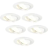 LEDVION - 6X LED Inbouwspot Amsterdam - RVS - Dimbaar - 3W - 2700K - Ø82 mm