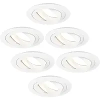 LEDVION - 6X LED Inbouwspot Tokyo - Wit - Dimbaar - 3W - 2700K - Ø92 mm
