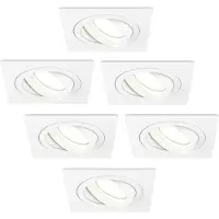 LEDVION - 6X LED Inbouwspot Sevilla - Dimbaar - 3W - 4000K - Ø92 mm - Wit