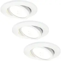 LEDVION - 3X LED Inbouwspot - Wit - Dimbaar - 7W - IP65 - CCT - COB - Ø90mm