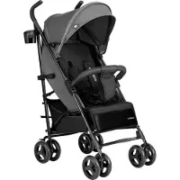 Tulano Davos 35 kinderwagen - Buggy - Licht & compact – Verstelbare rugleuning – XXL Zonnekap – Inclusief voetenzak, muggennet en bekerhouder – Grijs