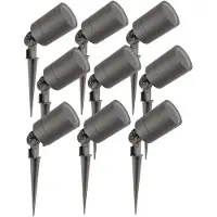 LEDVION - 9X LED Prikspots - Antraciet - IP65 - 5W - GU10 - 2M