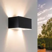 LEDVION - Solar LED Wandlamp - 2W - 60L - 3000K - IP44 - Zwart
