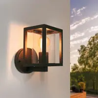 LEDVION - Industriele LED Wandlamp Dimbaar - 7.5W - 2100K - IP44 - Zwart - E27