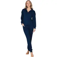 Pastunette Zachte dames huispak donkerblauw Premium | Maat 50