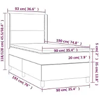 vidaXL Boxspring met matras stof taupe 90x190 cm