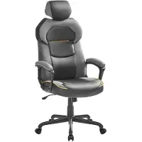 Markenlos Rootz Klassieke zwarte kantoork stoel - Ergonomische bureaustoel - Verstelbare draaistoel - Schuimkussen - 68cm x 68cm x 134,5cm