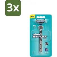 Gillette 3 x - Mach3 – Houder + 1 Mesje – 3-bladig - Scheermes - Mach3 - Mesje - Scheerbeurt - Huidbescherming