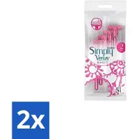 Gillette venus 2 x Gillette Simply Venus – Wegwerpscheermesjes – Basic – 5 mesjes - Scheermesje Vrouw - Scheermesje Voor Vrouwen - Scheermesje Voor Benen - Scheermesje Voor Oksels - Scheermesje Dagelijks Gebruik