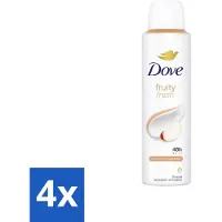 Dove 4 x – Deodorant Spray – Fruity Fresh – 150 ml - Deodorant Spray - Fris - Fruitige Geur - Okselhuid Verzorging - Transpiratiegeur