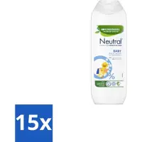 Neutral 15 x Baby Shampoo Parfumvrij 250 ml - Baby Shampoo - Baby Was - Babyhuid Verzorging - Zeepvrije Shampoo - Mild Shampoo