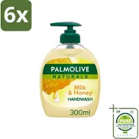 Palmolive Pamlolive Naturals - Handzeep - Melk & Honing - 300 ml - Voordeelverpakking - 6 stuks - Handzeep melk honing - Natuurlijke handzeep
