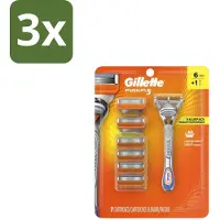 Gillette 3 x - Fusion5 – Houder + 6 Mesjes - Scheermes - Scheersysteem - Glad Scheeren - Comfortabel Scheren - Huidbescherming