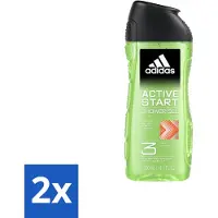 Adidas 2 x Shower Gel Active Start 250 ml - Douchegel - 3-in-1 - Lichaam - Gezicht - Haar