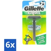 Gillette 6 x - Goal - Scheerset - Stainless Steel - Duurzaam en scherp - 1 Scheermesje - Scheermes - Mesjes - Goal - Scherpe Mesjes - Duurzaam Scheermes