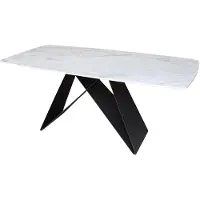 Furnlux Classic FURNLUX Eettafel, model Modig, grijs en zwart, 180 cm / Hoofdkleur: grijs / Afmetingen: 180 x 75 x 90 cm