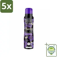 Vogue 5 x Charming Parfum Deodorant 150 ml - Grootverpakking - Parfum Deodorant - Geur - 24 Uur Bescherming - Zweetbescherming - Japanse Kersenbloesem