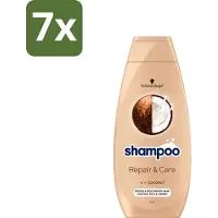 Schwarzkopf 7 x - Shampoo Repair & Care - Herstelt Beschadigd Haar - 400 ml - Herstel Beschadigd Haar - Droog Haar - Gespleten Haarpunten - Pluis - Haar Verzorging