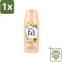 Fa 1 x - Douchecrème - Room & Olie Kokosnuss Kakaoboter - Verzachtend & Voedend - 250 ml- Douchecrème - Kokosnoot - Cacaoboter - Natuurlijke Ingrediënten - Verzorgende Douche