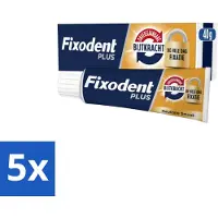 Fixodent 5 x Plus – Kleefpasta – Dual Power – 40 g - Voordeelverpakking - 5 stuks
