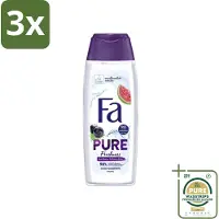 Fa 3 x - Douchegel - Pure Freshness - Acai & Guave - Verfrissend & Verzorgend - 250 ml - Grootverpakking - Douchegel - Acai - Guave - Verfrissend - Verzorgend