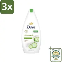 Dove 3 x - Douchegel - Refreshing - Komkommer & Groene thee - Verfrissend - 400 ml - Grootverpakking - Douchegel - Frisheid - Verfrissend - Kalmerende Scrub - Uitdroging Voorkomen