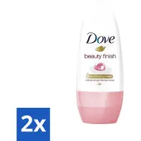 Dove 2 x - Deodorant - Roll-On Beauty Finish - Soepele geur en verzorging - 50 ml - Beauty Finish - Deodorant Roll-on - Beauty Mineraal - Huid Verzorging - Zweet En Geur Bescherming
