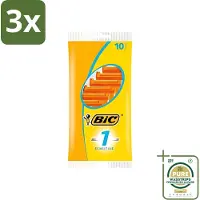 BIC 3 x - Scheermesjes - Sensitive - Enkel Mesje - Wegwerpmesjes - 10 Scheermesjes - Grootverpakking - Scheermesje - Wegwerpscheermesje - Gevoelige Huid - Enkel Mesje - Roestvrij Staal