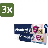 Fixodent 3 x Kleefpasta Plus 40 gr - Kleefpasta Kunstgebit - Food Barrier Kunstgebit - Kunstgebit Fixatie - Kunstgebit Bescherming - Voedselresten Bescherming