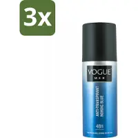 Vogue 3 x Anti-Transpirant Nordic Blue 150 ml - Anti-transpirant - Deodorant - Zweet - Geur - Mannelijk