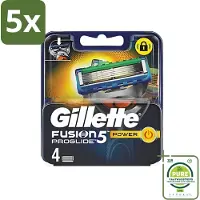 Gillette 5 x - Fusion 5 ProGlide Power - Precisie en comfort - 4 Navulscheermesjes - Grootverpakking - Scheermesjes - Scheren - Scheren Mesjes - Scheren Voor Mannen - Scheren Comfort