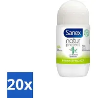 Sanex 20 x – Deo Roll-on – Bamboo Fresh Efficacy – 50 ml - Bamboo Deodorant - Natuurlijke Frisheid - Alcoholvrije Deodorant - Huidvriendelijke Deodorant - Transpiratiegeur