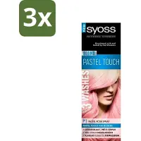 Syoss 3 x Color Blond Pastel Touch P1 Pastel Rose - Haarverf Spray - Pastel Rose - Haarverf Spray - Pastel Rose - Blond - Salonplex Technologie - Haarverf