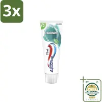 Aquafresh 3 x Tandpasta Coolmint 75 ml - Grootverpakking - Tandpasta - Frisse Adem - Mondgezondheid - Suikerzuur - Gaatjes